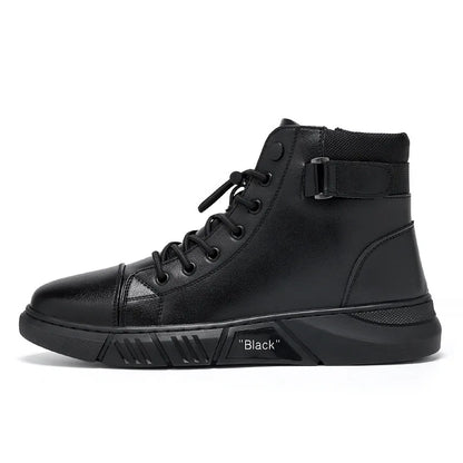 New Design Men’s Martin Boots Casual High-Top Leather Boots Thickened Warm Snow Boots Plus Size Men’s Footwear