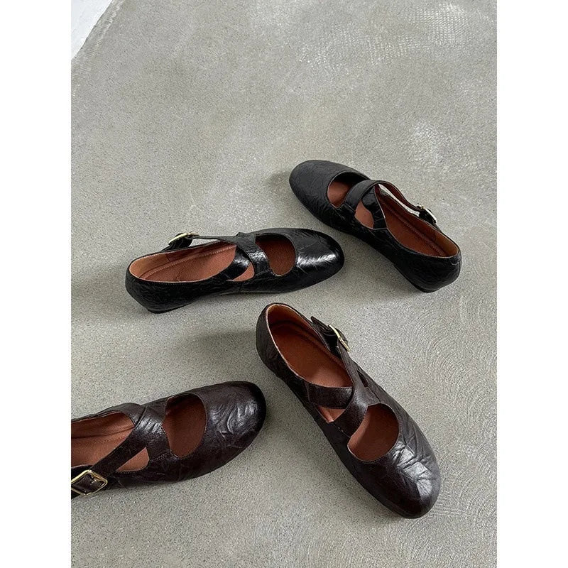 Comfortable Flat Round Toe Cross Strap Ballet Shoes for Women – High-Quality Casual Slip-On Flats with Great Value