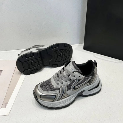 2025 New Women’s Clunky Sneakers Thick Sole Non Slip Sneakers for Running Gym and Casual Wear