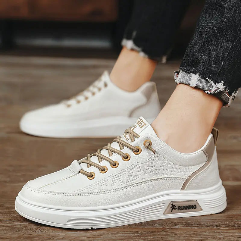 Men’s Casual Sneakers Waterproof Non Slip Autumn and Spring Board Shoes for Outdoor Work Use Stylish Comfortable Shoes