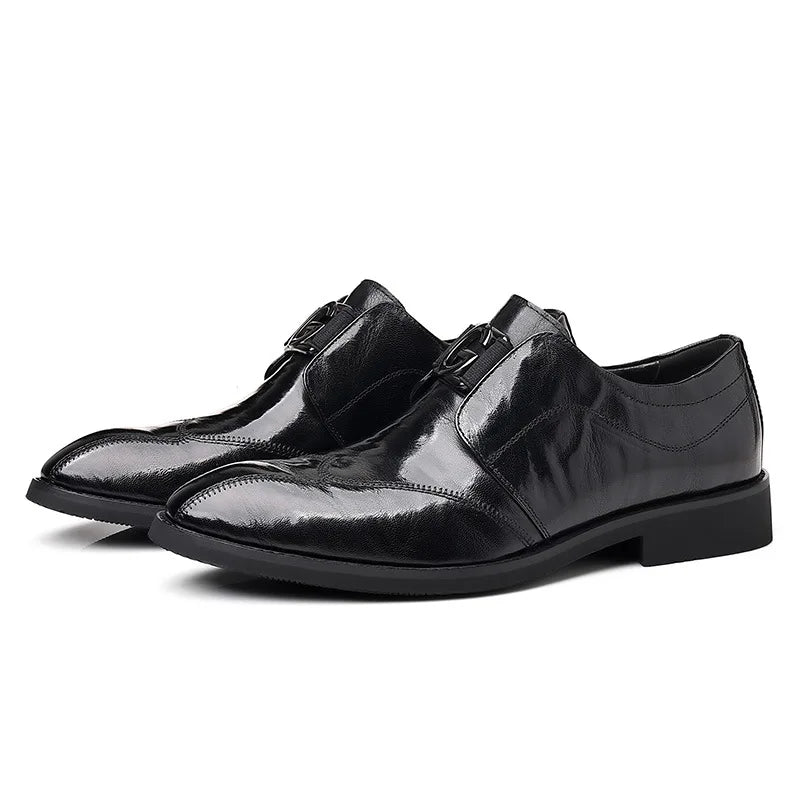 2025 Men’s Leather Dress Shoes Handmade Business Formal Genuine Leather British Casual Slip on High-End Men’s Loafers