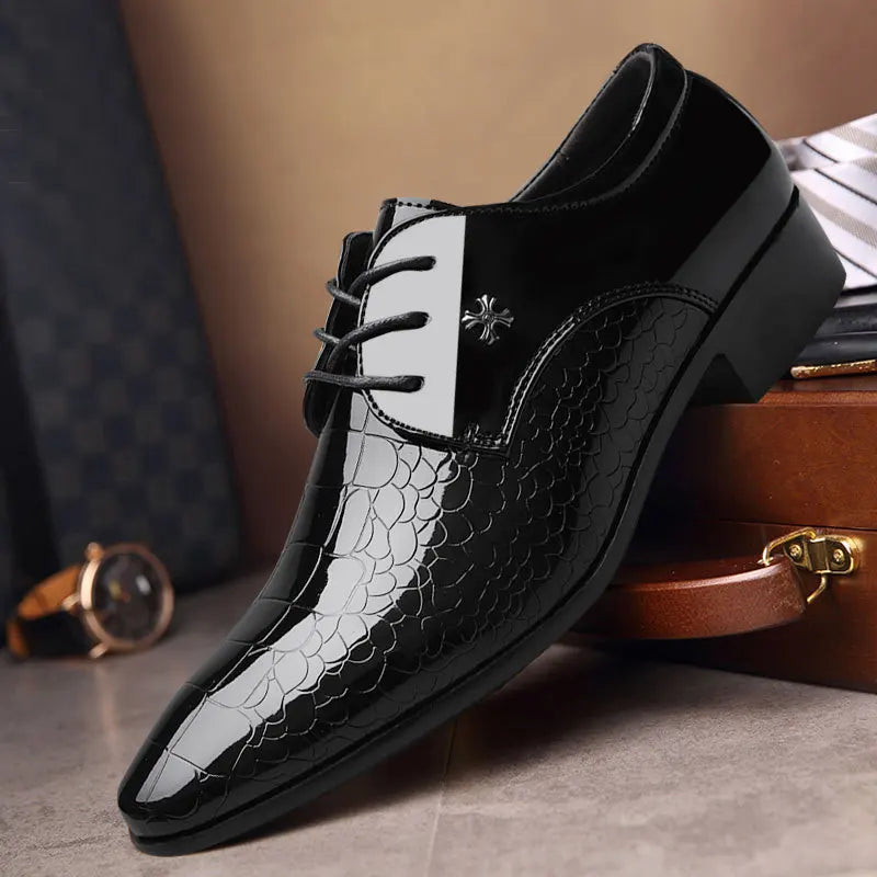 2025 Men’s Leather Shoes Elegant Business Dress Shoes Formal Wedding Footwear Comfortable for Office and Special Occasions