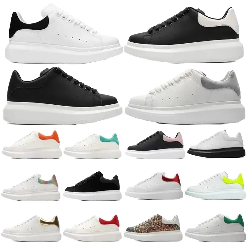 Alexanderes University High Quality Lace-Up Walking Shoes Men Women McQueenes Designer Shoes Spring Summer Autumn Winter