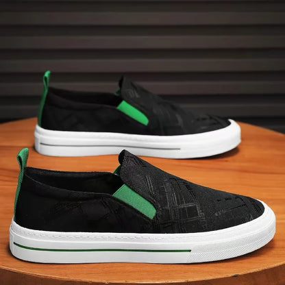 Mens Casual Canvas Shoes Durable Stylish Skateboard Shoes Slip on Footwear Comfortable Fit Perfect for Leisure Activities