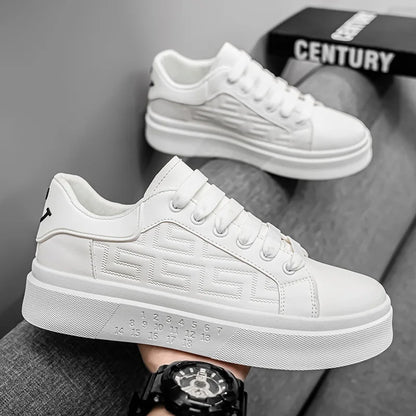 2025 Men’s Trendy Casual Board Shoes Height Increasing Breathable White Sports Shoes for Summer Four Versatile Platform Design