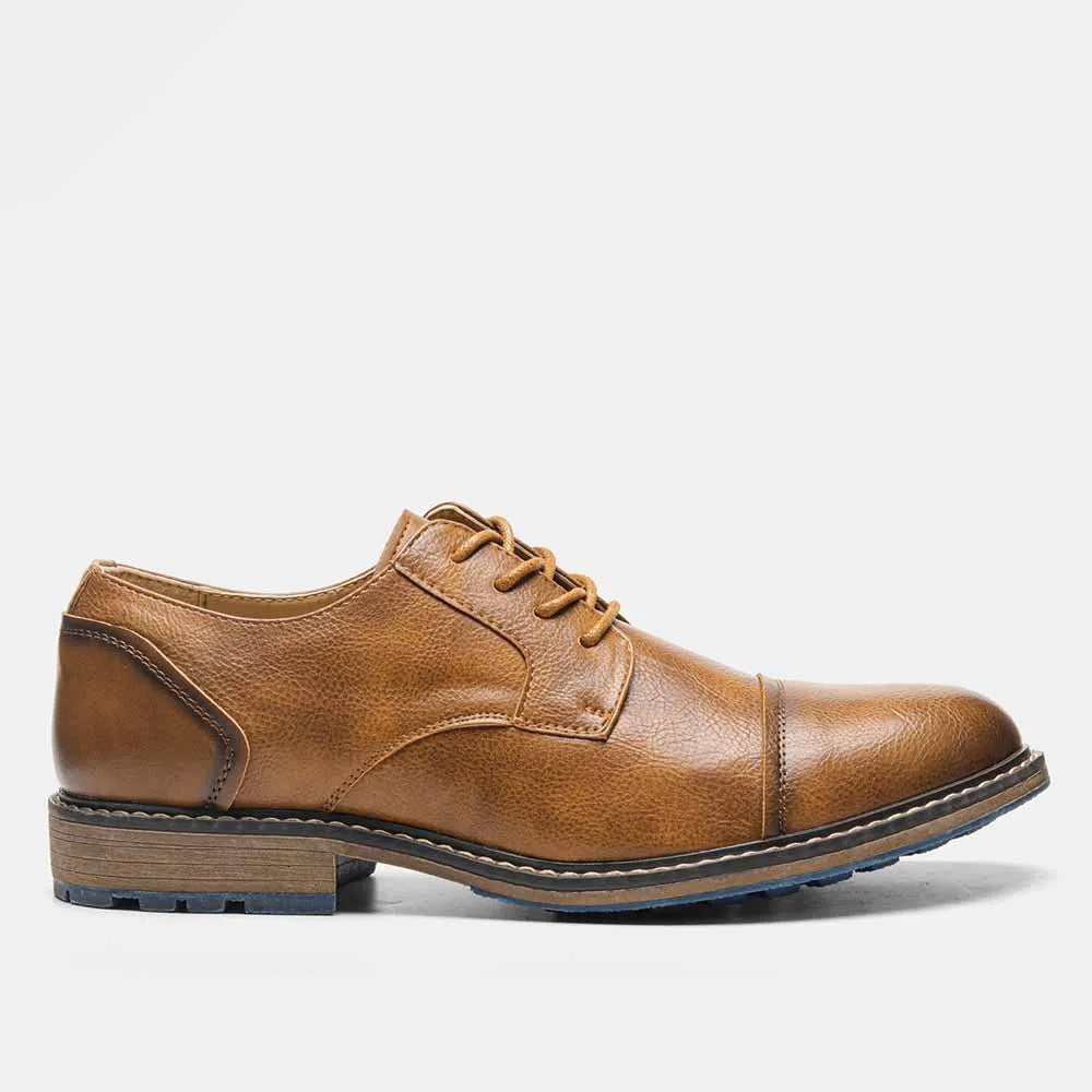 2025 New Trend Men’s Dress Shoes Large Size Retro Brown Leather Business Shoes Summer Fashion Casual Footwear
