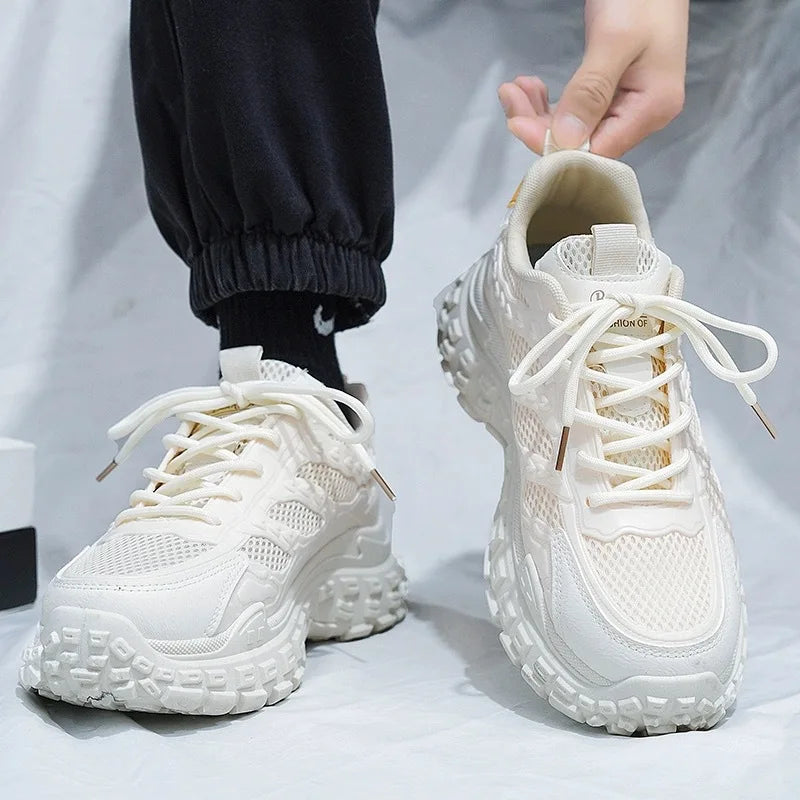 High Quality Men’s Sneakers Casual Sport Shoes Trendy Design with Non-Slip Thick Sole Stylish Sneakers for Men