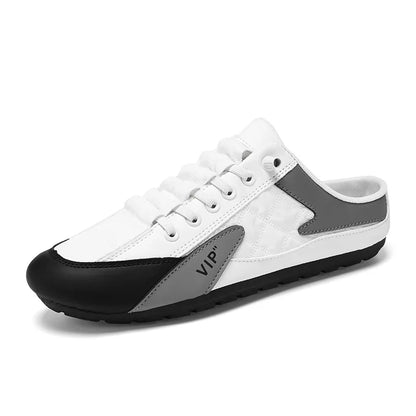 Clearance Men’s Canvas Slippers Slip-On Shoes Half-Slip Casual Shoes for Men Comfortable and Stylish Everyday Footwear