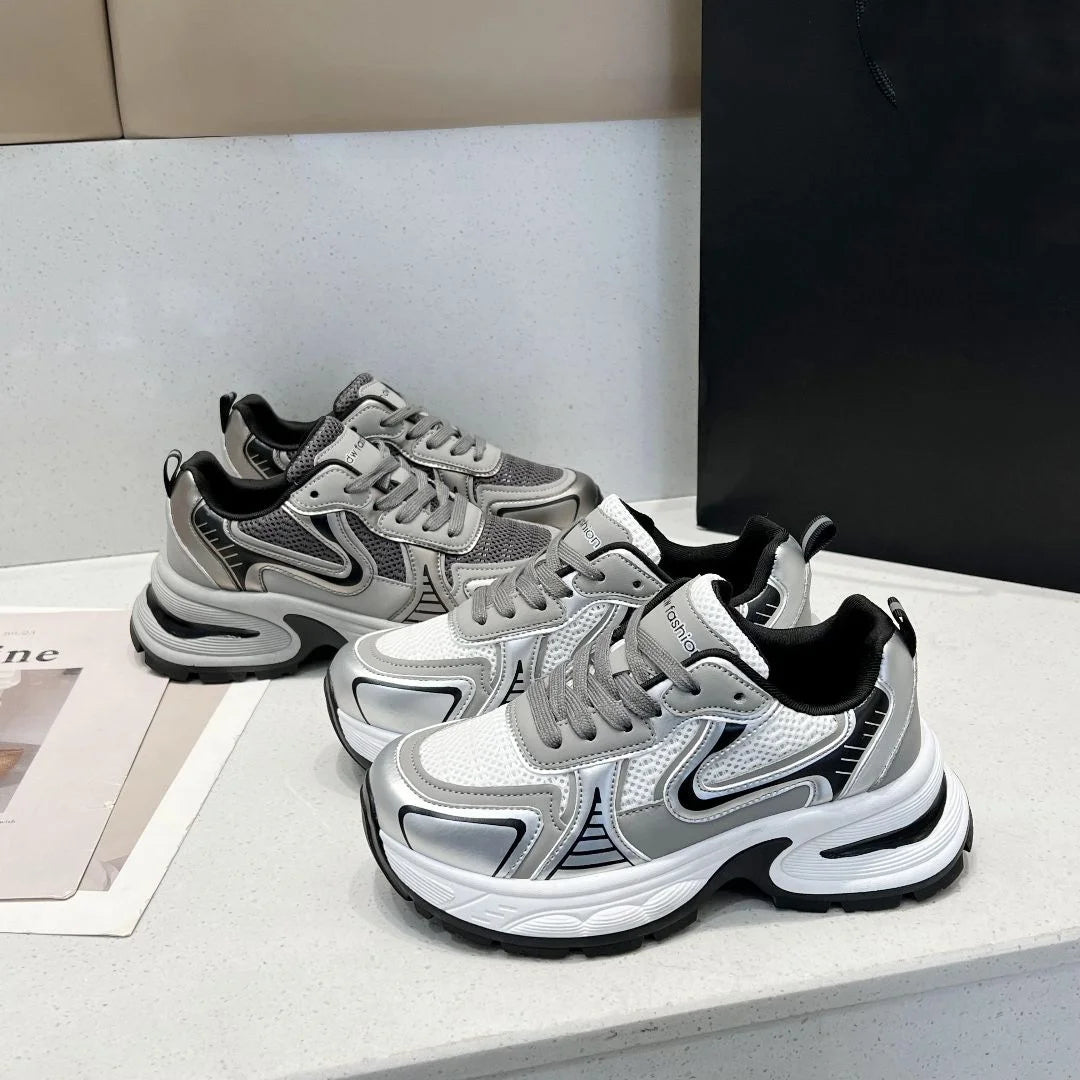 2025 New Women’s Clunky Sneakers Thick Sole Non Slip Sneakers for Running Gym and Casual Wear