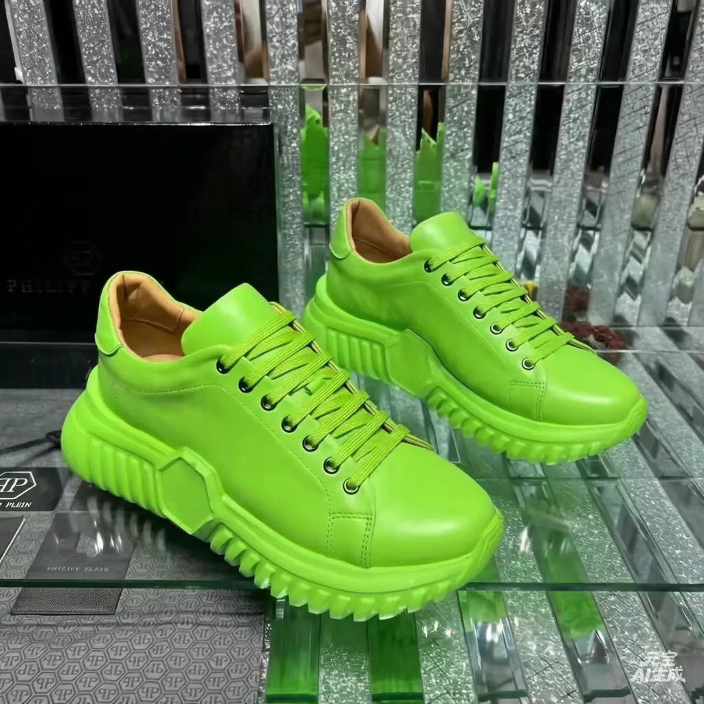 Breathable and odor proof leather casual soft sole shock-absorbing running shoes, outdoor versatile shoes for men