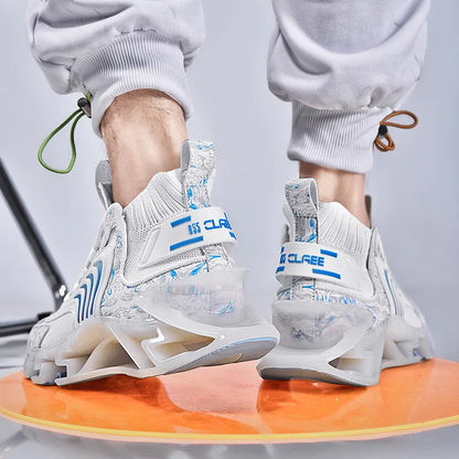Fashion Sports Men’s Casual Shoes New Spring Breathable Shark Blade Running Shoes Men High-quality Running Sneakers