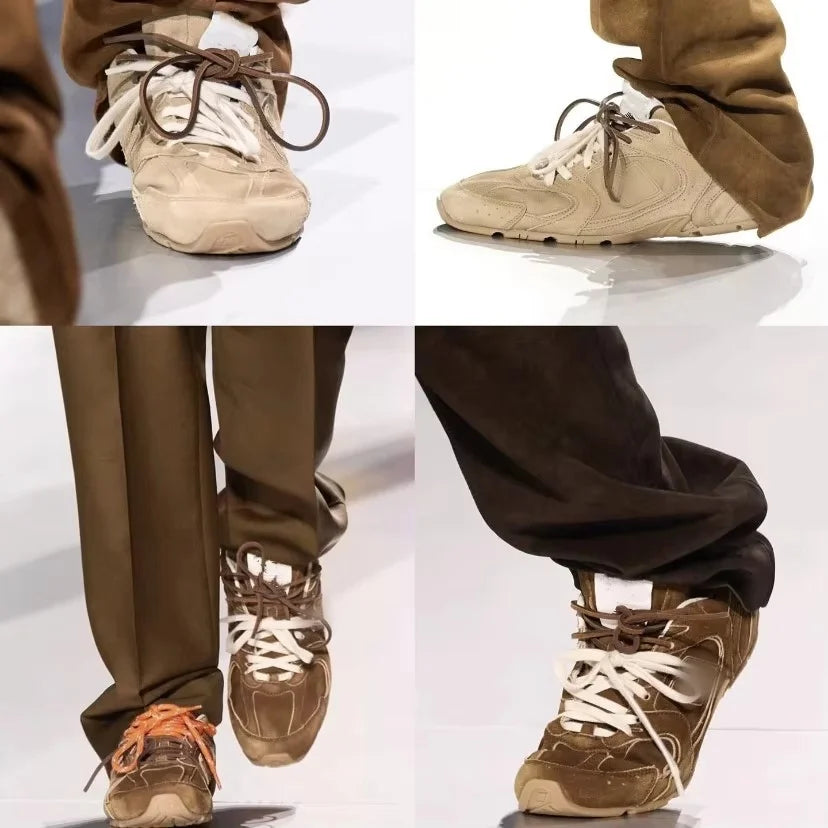 High Quality Designer Two-Color Shoelace Star Model Forrest Gund Training Shoes Versatile Couple Model Mesh Lining for Winter