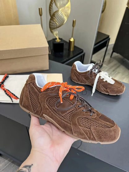 Top Designer Two-Color Shoelace Star Model Forrest Gund Running Shoes Leather Logo Fashion Trend Versatile Couple Mesh Lining
