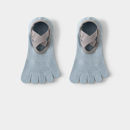 Summer Thin Cotton Five-Toe Non-Slip Socks, Breathable Invisible Split Toe Workout Socks for Yoga & Pilates