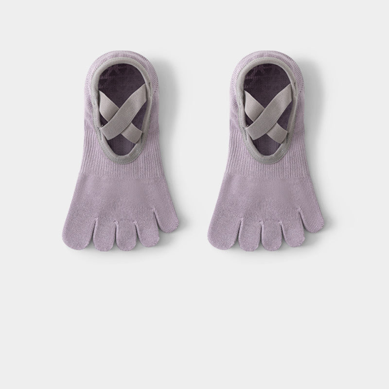 Summer Thin Cotton Five-Toe Non-Slip Socks, Breathable Invisible Split Toe Workout Socks for Yoga & Pilates