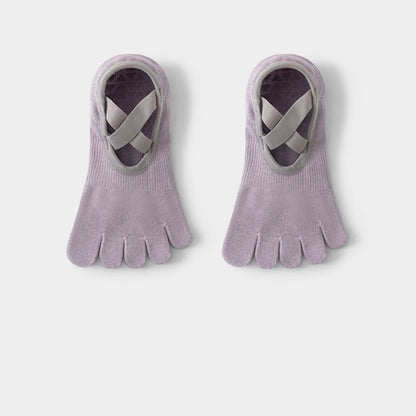 Summer Thin Cotton Five-Toe Non-Slip Socks, Breathable Invisible Split Toe Workout Socks for Yoga & Pilates