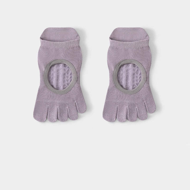 Summer Thin Cotton Five-Toe Non-Slip Socks, Breathable Invisible Split Toe Workout Socks for Yoga & Pilates