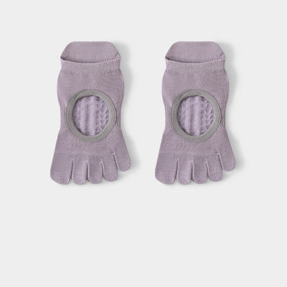 Summer Thin Cotton Five-Toe Non-Slip Socks, Breathable Invisible Split Toe Workout Socks for Yoga & Pilates