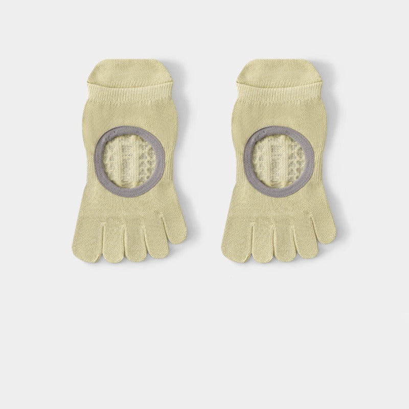 Summer Thin Cotton Five-Toe Non-Slip Socks, Breathable Invisible Split Toe Workout Socks for Yoga & Pilates