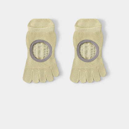 Summer Thin Cotton Five-Toe Non-Slip Socks, Breathable Invisible Split Toe Workout Socks for Yoga & Pilates