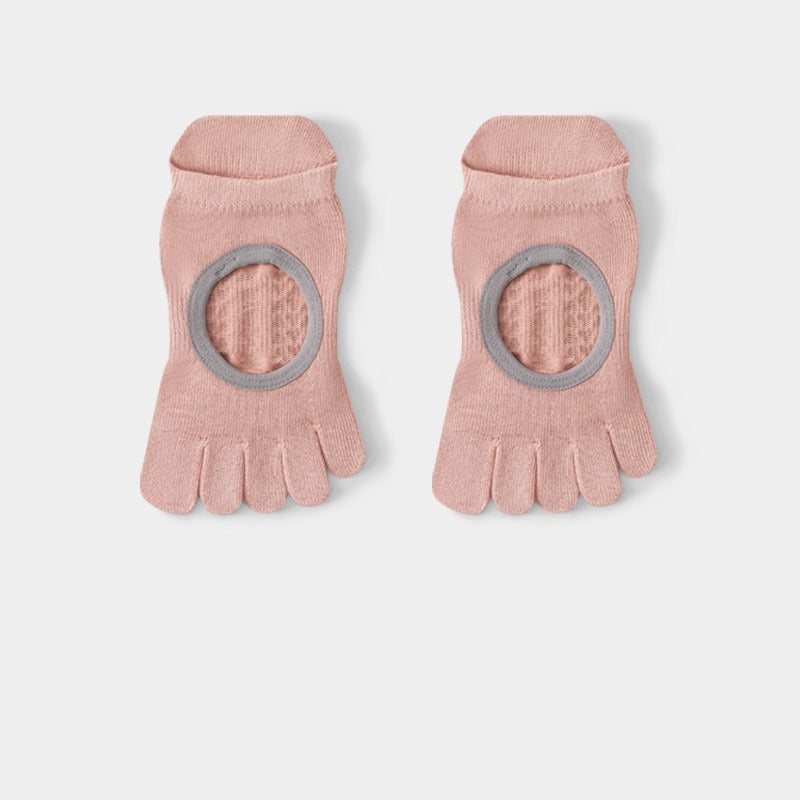Summer Thin Cotton Five-Toe Non-Slip Socks, Breathable Invisible Split Toe Workout Socks for Yoga & Pilates