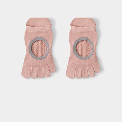 Summer Thin Cotton Five-Toe Non-Slip Socks, Breathable Invisible Split Toe Workout Socks for Yoga & Pilates