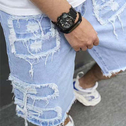🩳 Men's Ripped Denim Shorts – Bold Street Style & Summer Comfort 🌞🧵