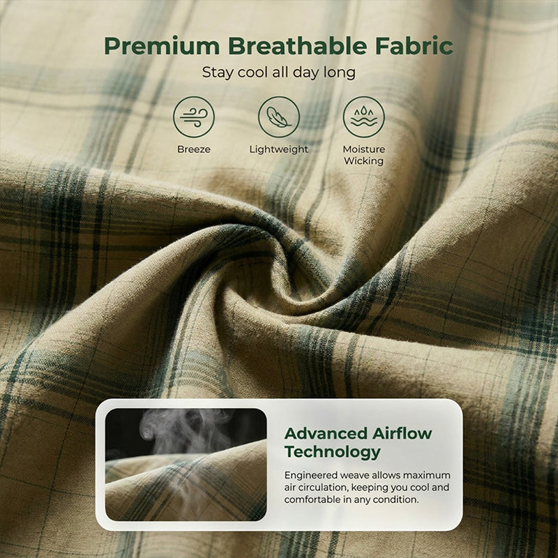👔 LIMITED-TIME 50% OFF! 🍂 Men's Casual Plaid Short Sleeve Shirt – Classic Pattern, Relaxed Fit, Breathable Comfort ✨