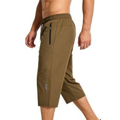 🩳 LIMITED-TIME 50% OFF! ✨ Men’s 3/4 Quick-Dry Jogger Pants – Elastic Waist, Zippered Pockets, Lightweight 🏃‍♂️