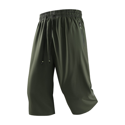 🩳 LIMITED-TIME 50% OFF! ✨ Men’s 3/4 Quick-Dry Jogger Pants – Elastic Waist, Zippered Pockets, Lightweight 🏃‍♂️