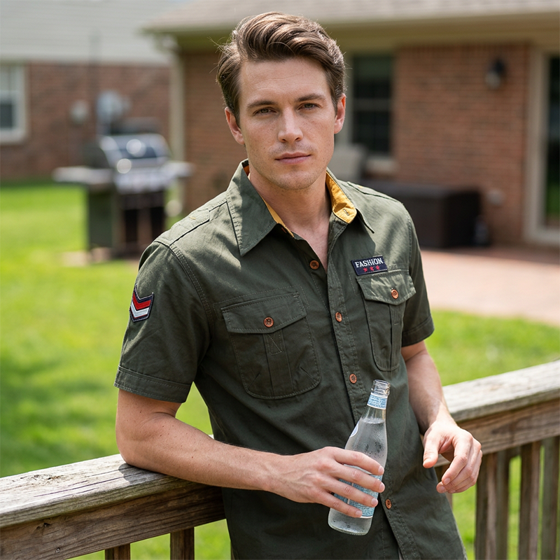 👔 LIMITED-TIME 50% OFF! 💥 Men's Classic Fit Short Sleeve Casual Shirt – Durable Fabric, Cargo Pockets, Timeless ✨