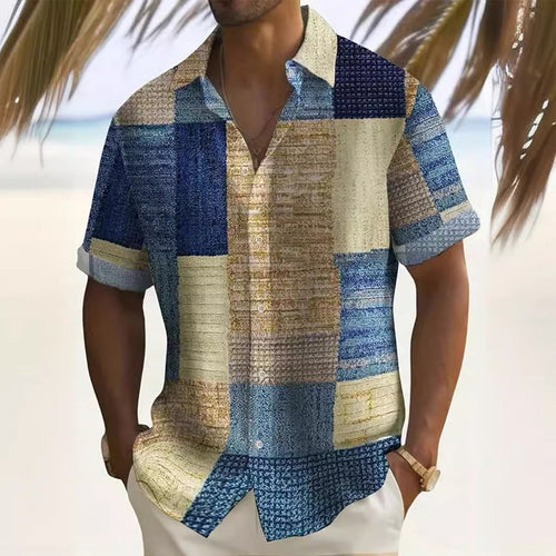 📢📢50% OFF !!⏰Men's Contrast Color Pattern Shirt