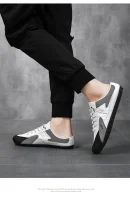 Clearance Men's Canvas Slippers Slip-On Shoes Half-Slip Casual Shoes for Men Comfortable and Stylish Everyday Footwear