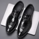 2025 Men's Leather Dress Shoes Handmade Business Formal Genuine Leather British Casual Slip on High-End Men's Loafers