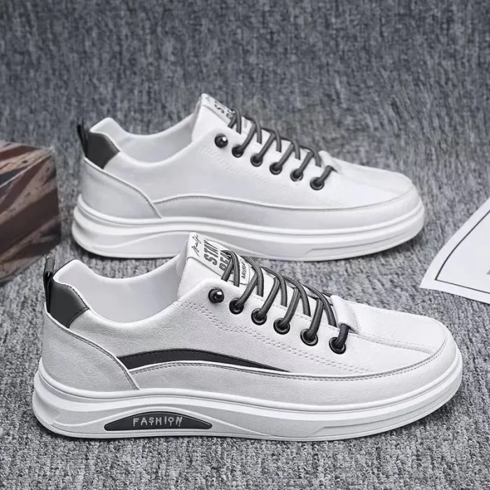 High Quality Men's Casual Shoes Flat White Sports Shoes Affordable Sneakers Trendy Slip-On Athletic Shoes for Men - Image 3