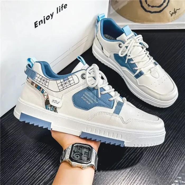 2025 New Trend Men's Casual Sneakers Low-Top Leather Soccer Shoes for Teenager Stylish Sports Comfortable Basketball Shoes