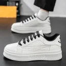 2025 Men's Trendy Casual Board Shoes Height Increasing Breathable White Sports Shoes for Summer Four Versatile Platform Design