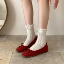 French Bow Womens Low-Cut Ballet Flats - Soft Sole Spring/Autumn Pink Shoes, Affordable Quality Single Shoes for Elegant Style