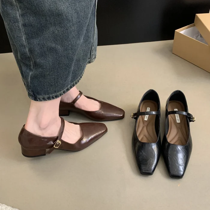 French Chic Women's High-Top Ballerina Flats with Bow - Comfortable Slip-On Low Heels and Hidden Height Increase - Image 4