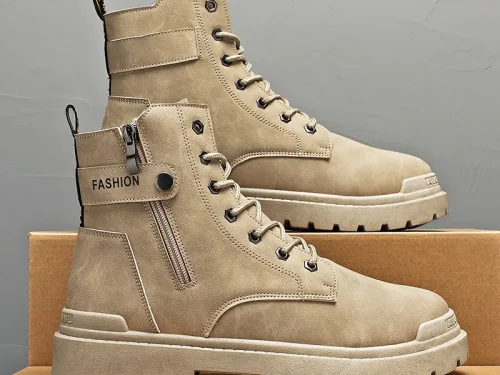 High Quality Men's Martin Boots Fall and Winter Top British Style Outdoor Motorcycle Boots Warm Leather Boots for Men