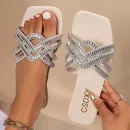 Fashion Myway Ladies' Flat Sandals - Single Band Non-Slip Summer Slippers, Boho Chic Beach Slides, Bulk Order