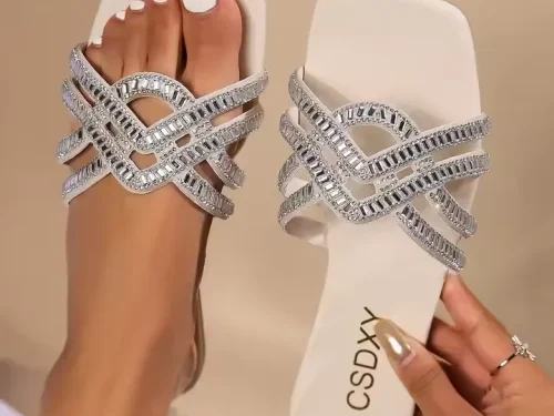 Fashion Myway Ladies' Flat Sandals - Single Band Non-Slip Summer Slippers, Boho Chic Beach Slides, Bulk Order