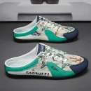2025 New Trend Men's Casual Shoes Canvas Slip-On Sneakers Backless Half-Slippers Comfortable Walking Shoes