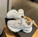 2025 New Spring Autumn Women's Clunky Sneakers Thick Sole Silver Breathable Mesh Lightweight Casual Versatile Sports Shoes