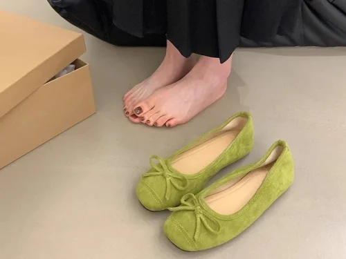 Ultra-Soft Suede Flats for Women with Bow Knot - Comfortable Round Toe Slip-On Shoes, Affordable High-Quality Soft Sole