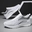 New Men's Running Shoes Lightweight Lace up Slip on Casual Sneakers Elastic Comfortable Sports Shoes for Running and Daily Wear