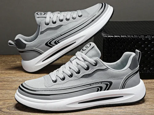 Direct Sales Men's Casual Sneakers Breathable Mesh Upper for Walking Style Shoes Thick Sole Trainer for Youngster