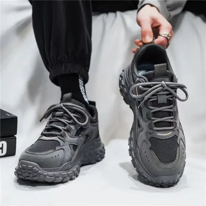 New Design Men's Casual Shoes Mid-Top Sneakers Durable Non-Slip Unique Round Toe Shoes for  Outdoor Everyday Wear - Image 5