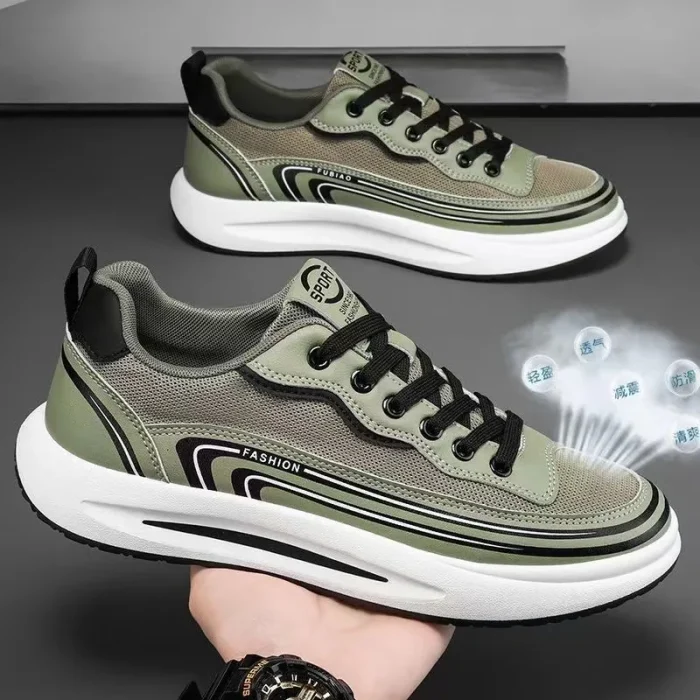 Direct Sales Men's Casual Sneakers Breathable Mesh Upper for Walking Style Shoes Thick Sole Trainer for Youngster - Image 4