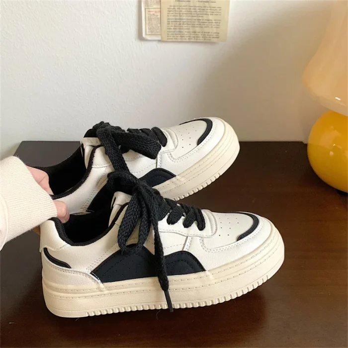 2025 New Trendy Women Sneakers White Shoes Casual Sports Shoes for Students Retro Thick Sole Height Increasing Plat Sneakers - Image 3